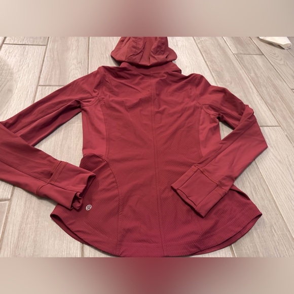 Lululemon athletica ribbed‎ nulux define running jacket full zip up mulled wine - Picture 12 of 13